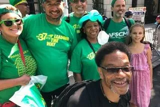 photo of Local 154 members with Henry Garrido